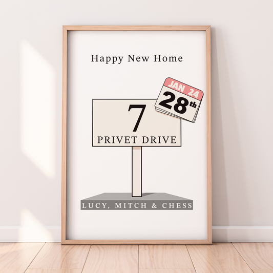 Happy New Home Poster | Personalised Wall Poster