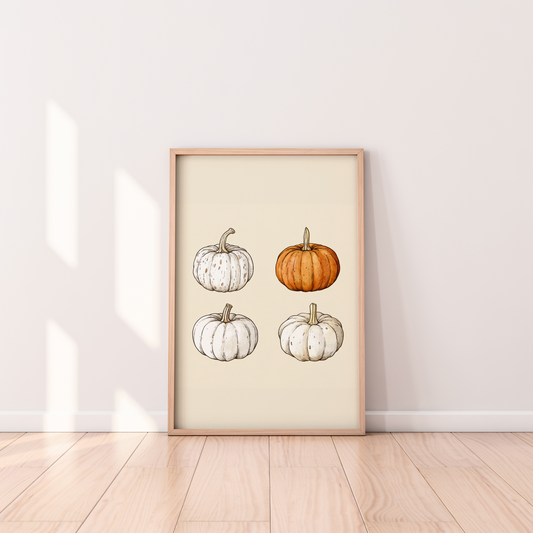 Four Pumpkins Poster | Autumn