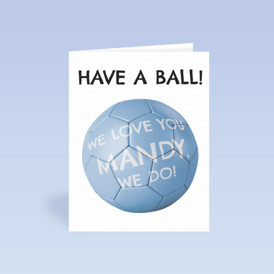 Personalised Football Card Name and Number | Have a Ball! | Birthday Card