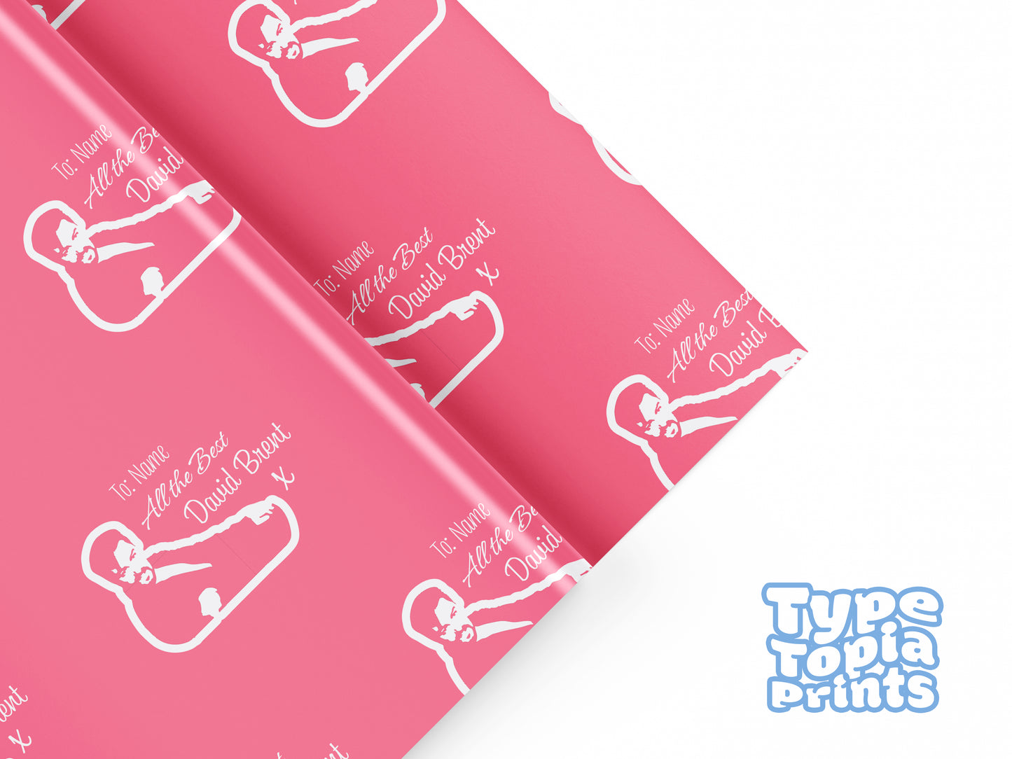 All the best, David Brent | Personalised Wrapping Paper | Valentines Day