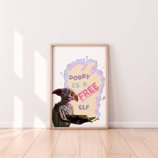 Wall Poster | Harry Potter | Dobby is a Free Elf | Harry Potter Poster | Dobby Poster