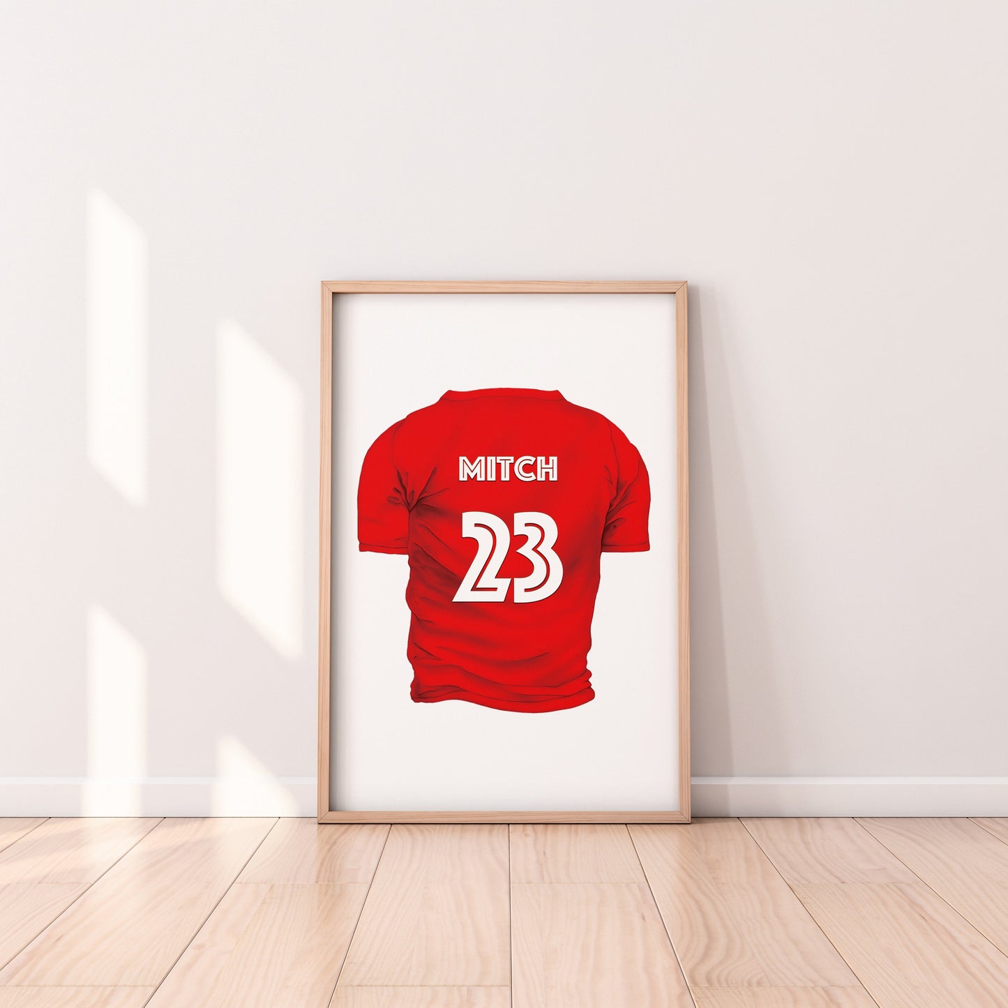 Personalised Football Poster Name and Number | Football Gift | City | United | Liverpool | Rangers | Celtic | Any Club | Football Shirt