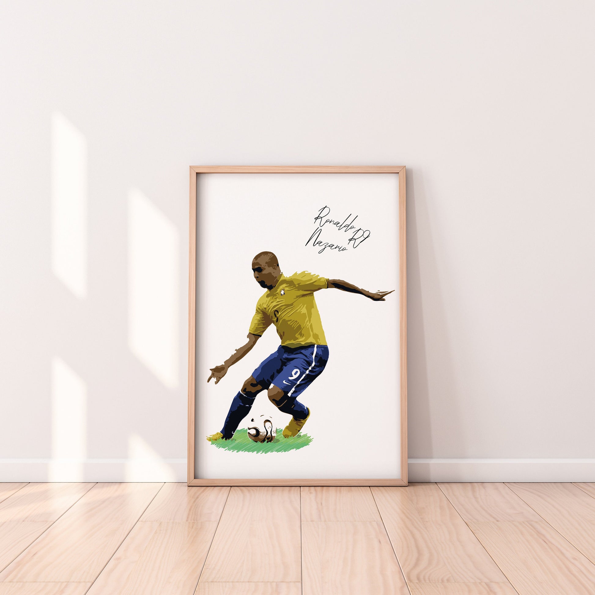 Wall Poster | R9 Poster | Ronaldo Nazario Art | Signed Football Poster | Football Poster | Ronaldo Poster | Ronaldo Signed Poster