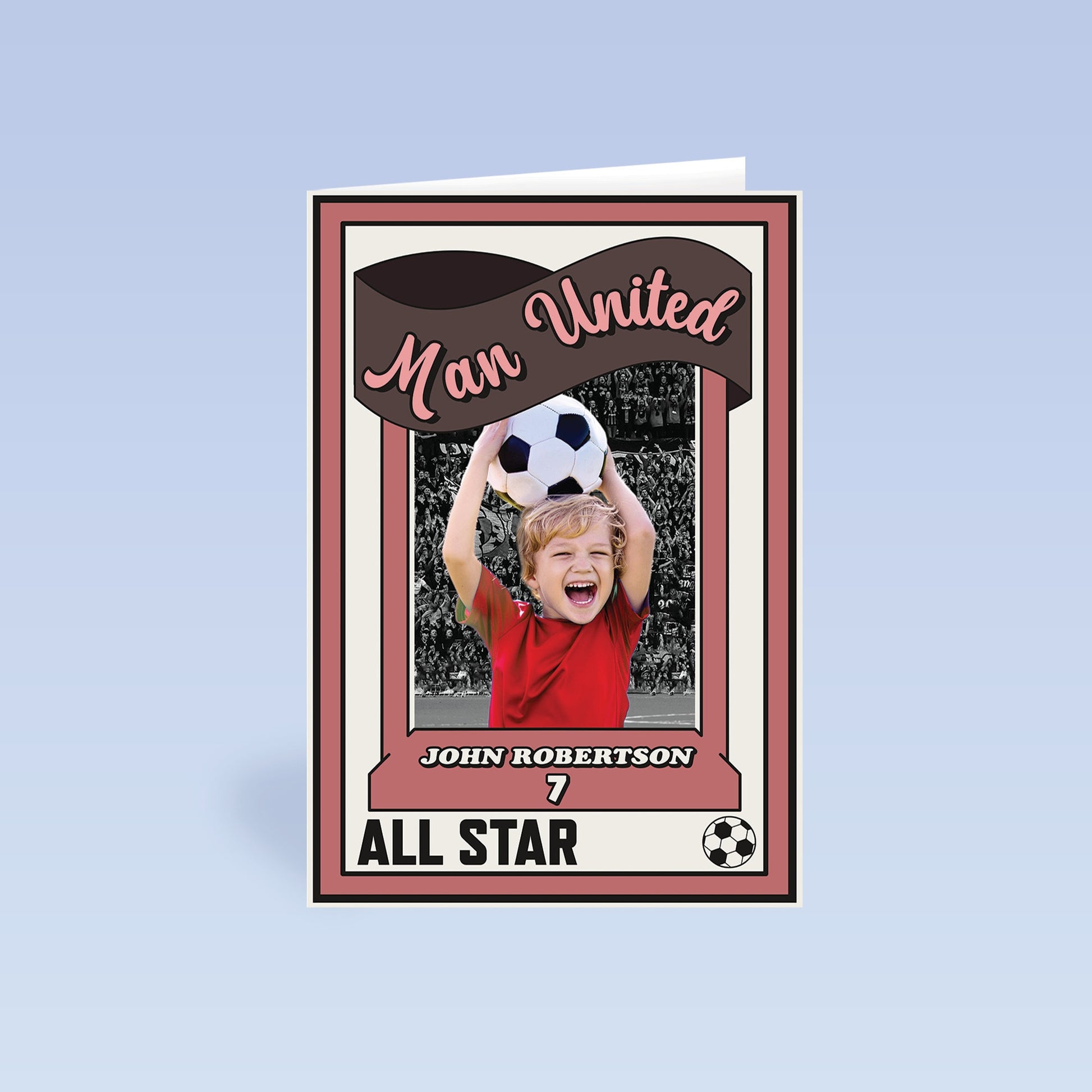 Personalised Photo Card | Football Card | City | United | Liverpool | Rangers | Celtic | Any Club | Birthday Card | Your Photo