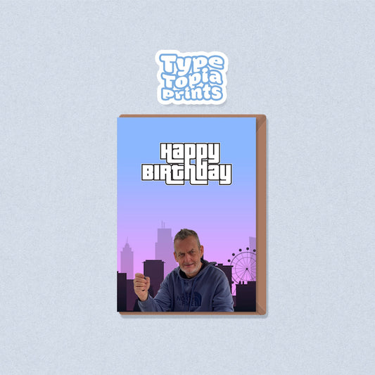 Personalised Birthday Card | Gta | Grand Theft Auto | Upload Your Photo | Any Face