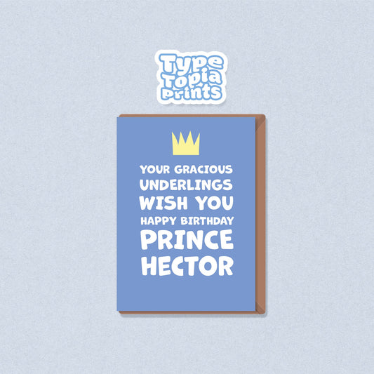 Happy Birthday Prince | Personalised Birthday Card