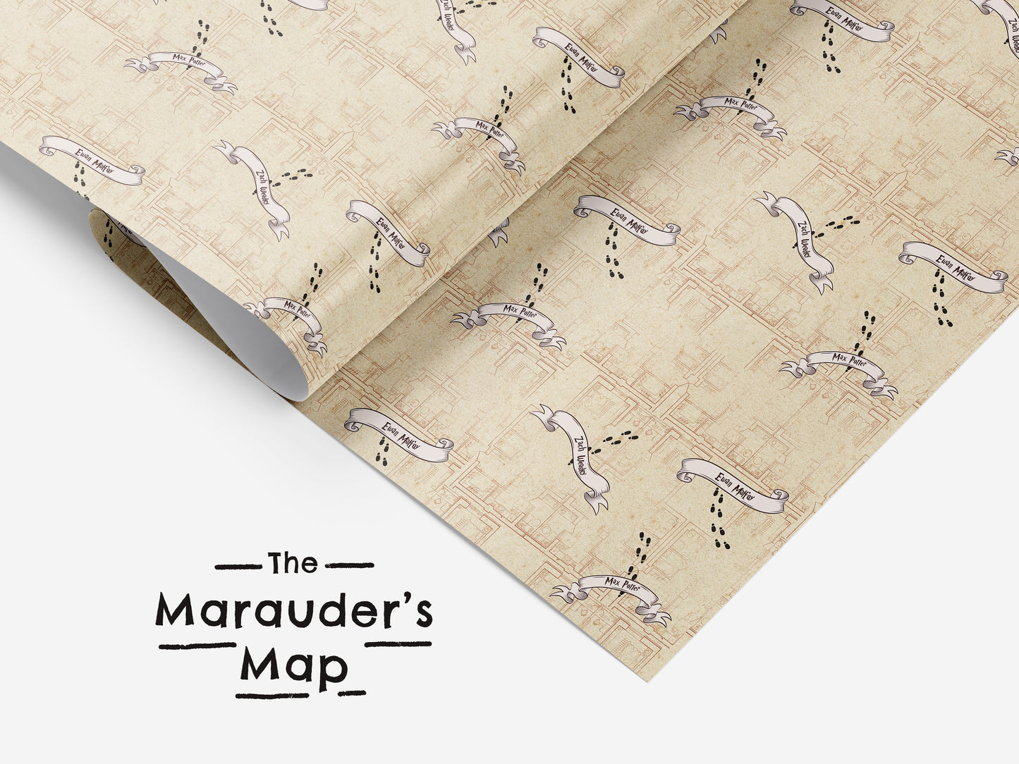 Marauder's Map | Harry Potter Wrapping Paper | Personalised Gift Wrap | Harry Potter | Wizard | Personalised Wrapping Paper | Dumbledore
