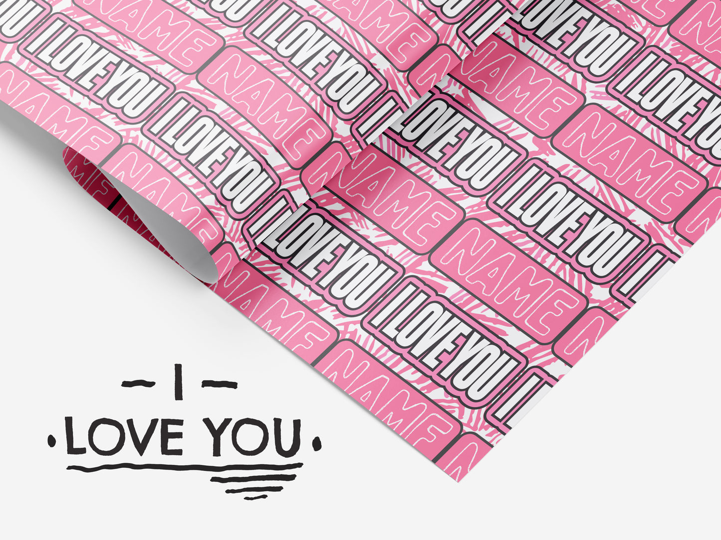 The I Love You | Personalised Wrapping Paper | Valentines Day