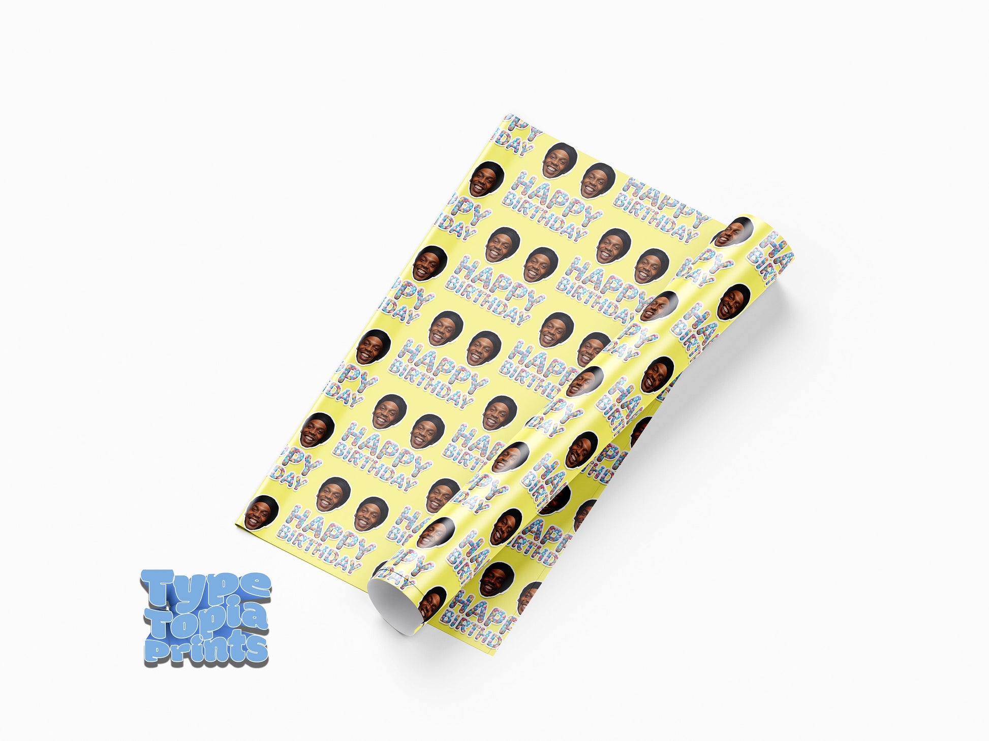 Happy Birthday Gift Wrap | Any Face Personalised Wrapping Paper