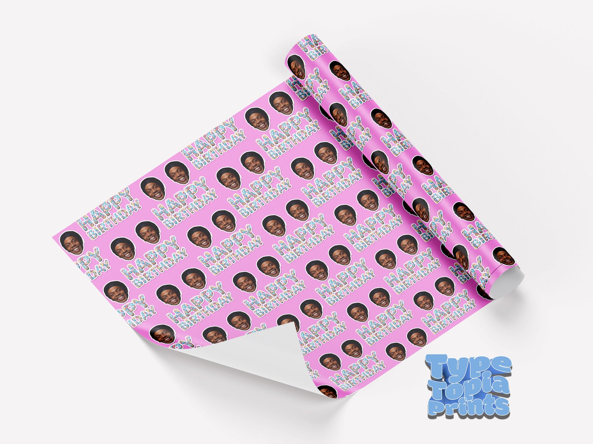 Happy Birthday Gift Wrap | Any Face Personalised Wrapping Paper