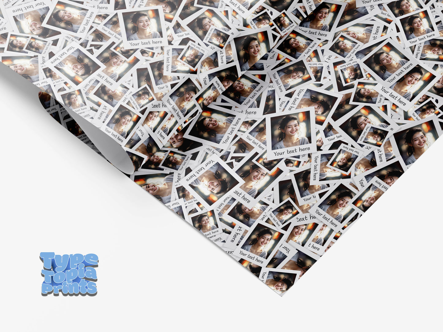 Polaroid Print Gift Wrap | Any Face Personalised Wrapping Paper