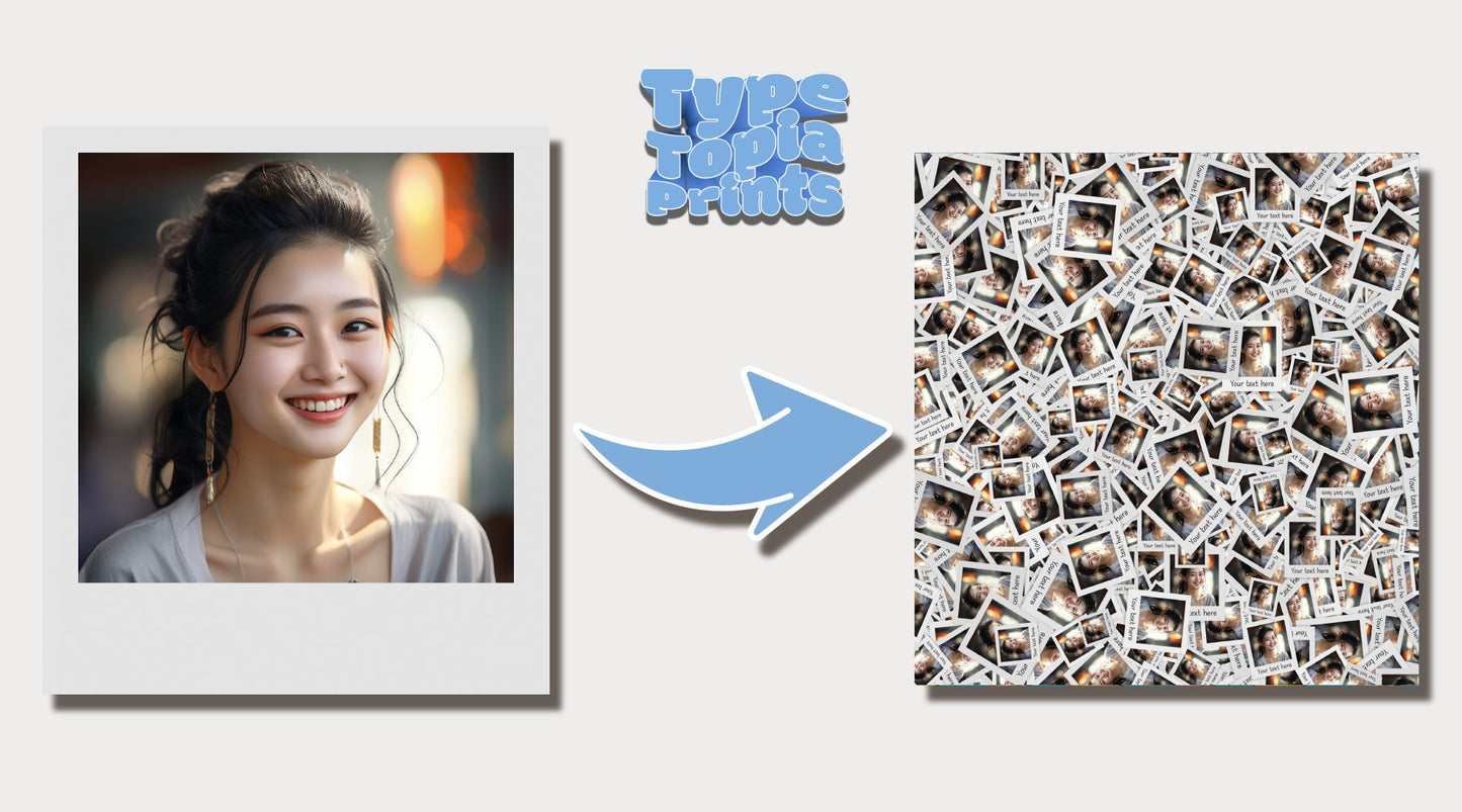 Polaroid Print Gift Wrap | Any Face Personalised Wrapping Paper