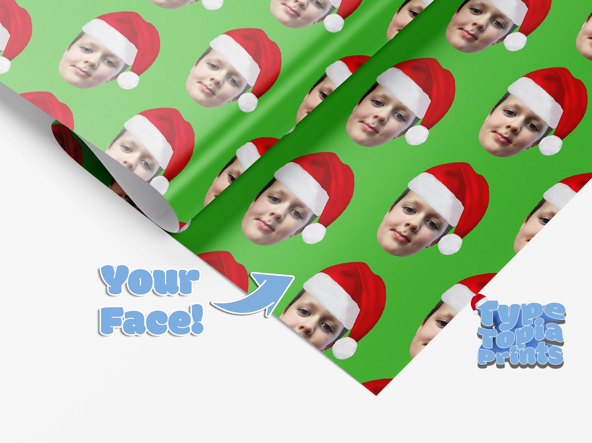 The Santa Hat | Any Face Personalised Wrapping Paper