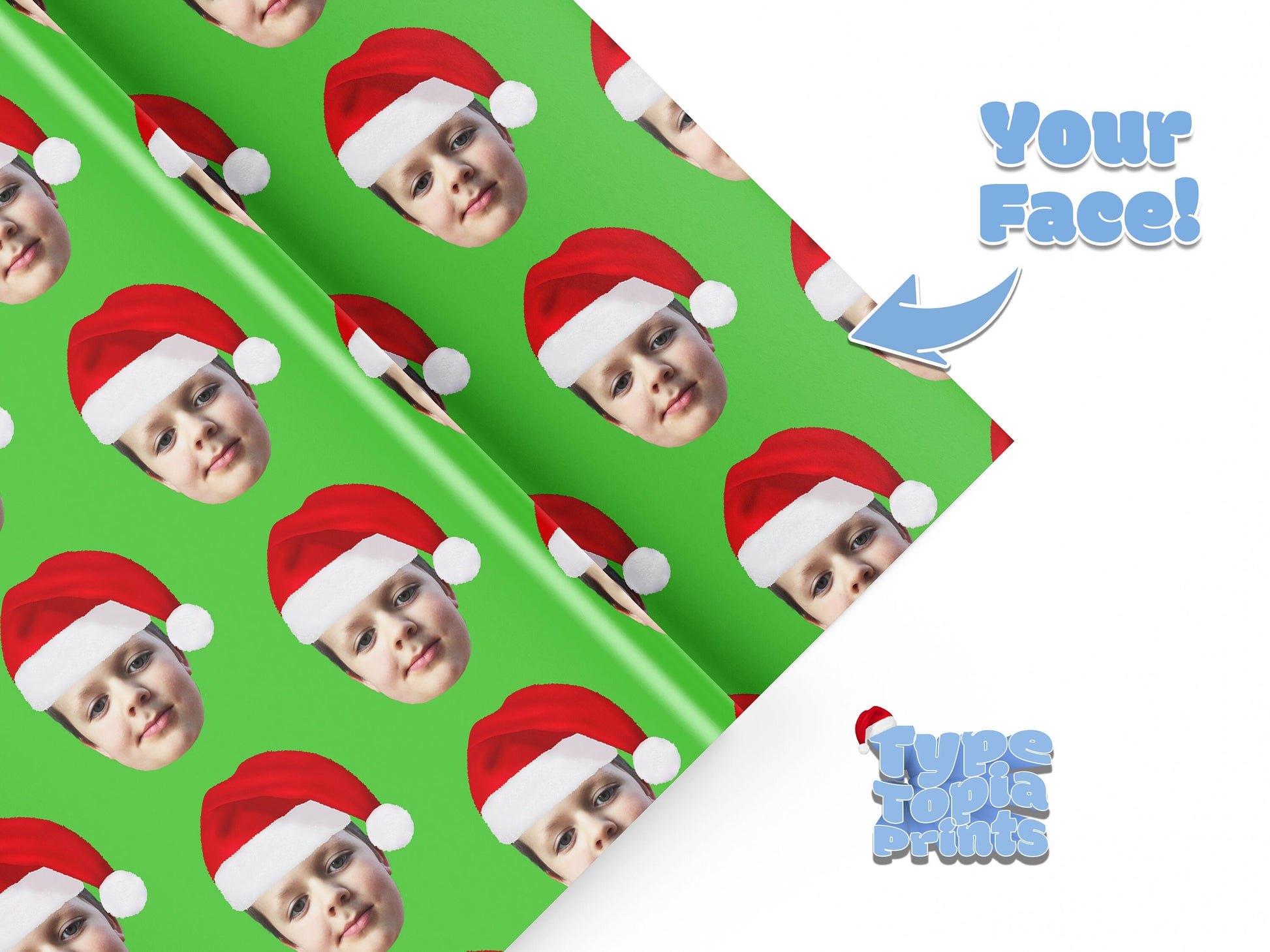 The Santa Hat | Any Face Personalised Wrapping Paper