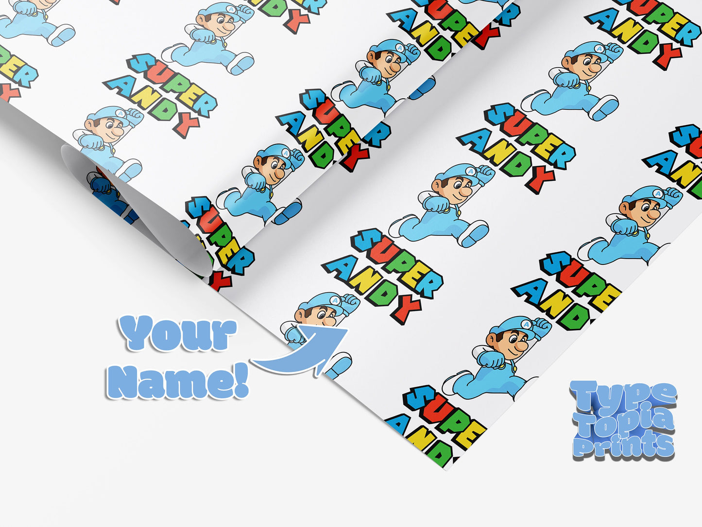 Personalised Wrapping Paper Gaming | Games | Gaming | Christmas | Birthday | Gaming Gift | Any Name | Any Colours