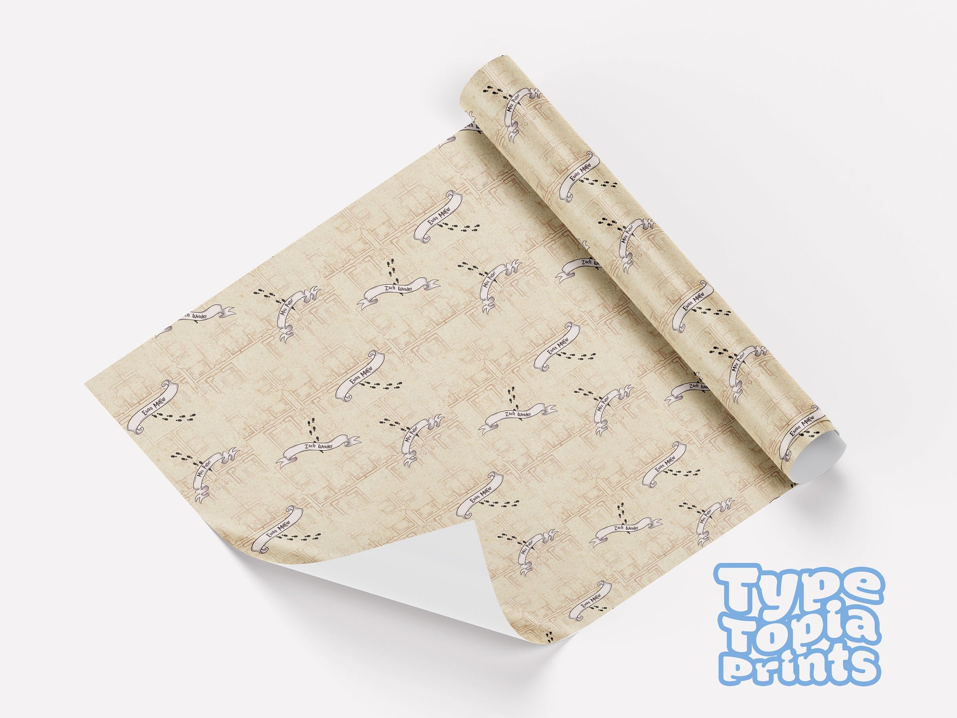 Marauder's Map | Harry Potter Wrapping Paper | Personalised Gift Wrap | Harry Potter | Wizard | Personalised Wrapping Paper | Dumbledore